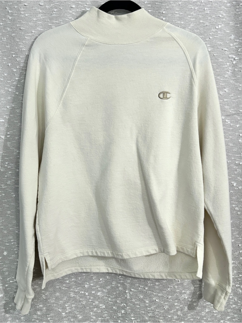 Champion Cream Ribbed Mock Neck Sweatshirt